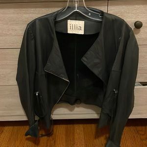 Illia Cropped Moto Leather Jacket
